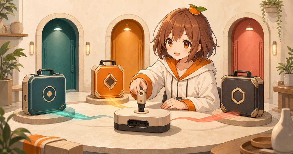 3MIKANのブランドキャラクターが三つの架空providerを同列に集め、その中から一つのconnectorを選んで接続する記事画像