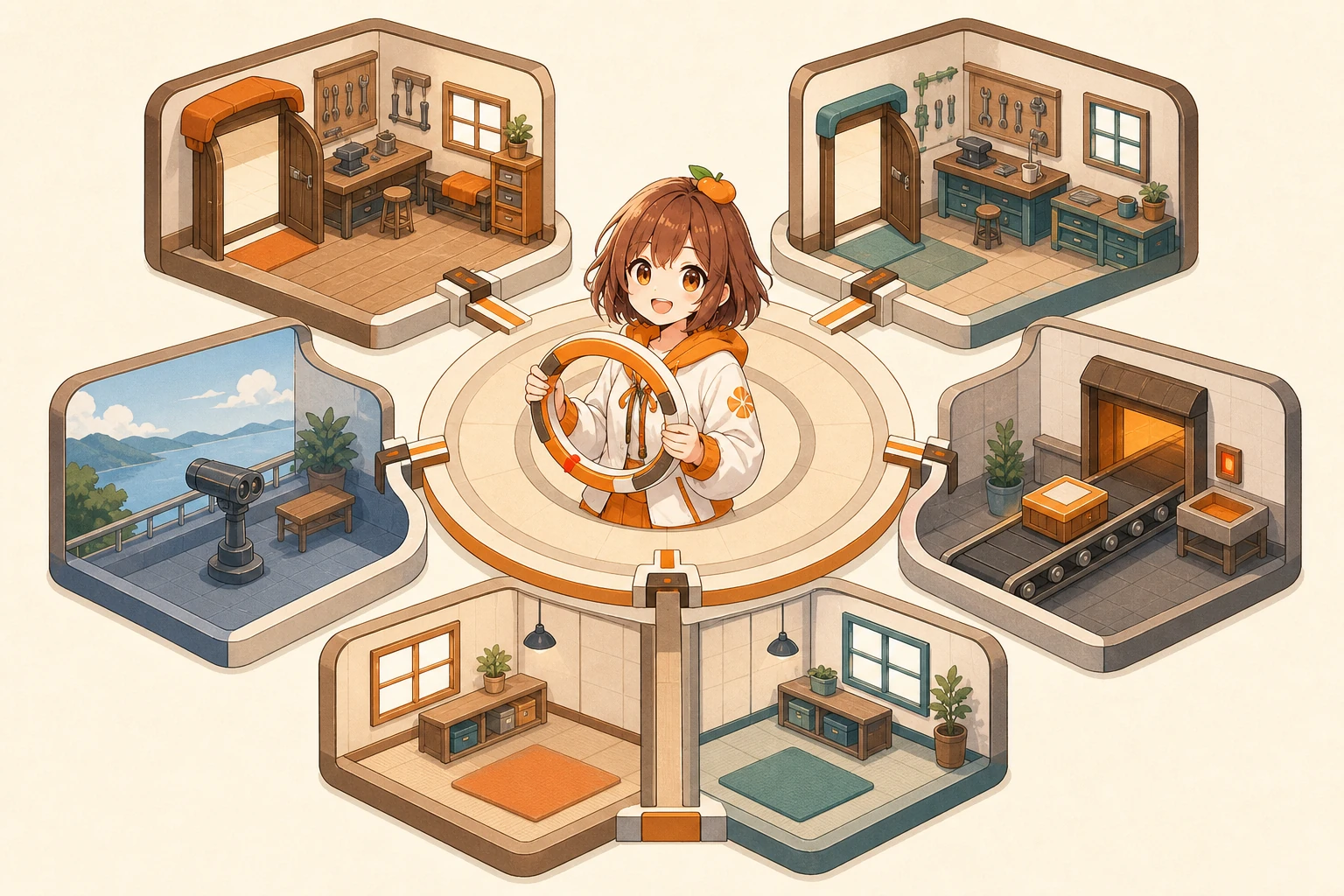 3MIKANのキャラクターを中心にsame-function、cross-function、read-only観測、receiver callback、共有stateを使うmoduleの5領域を比べる分類図